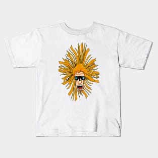 Crazy Hair Person with Glasses Kids T-Shirt